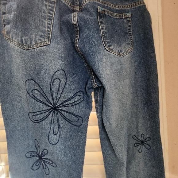 Blue Boot Cut Embroidered Jeans - Picture 5 of 6